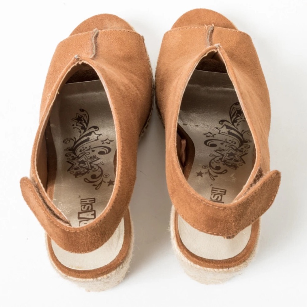 Brash Womens High Heel Wedge Suede Espadrille Open Toe Sandals ~ Rustic Brown 8 - Picture 6 of 13